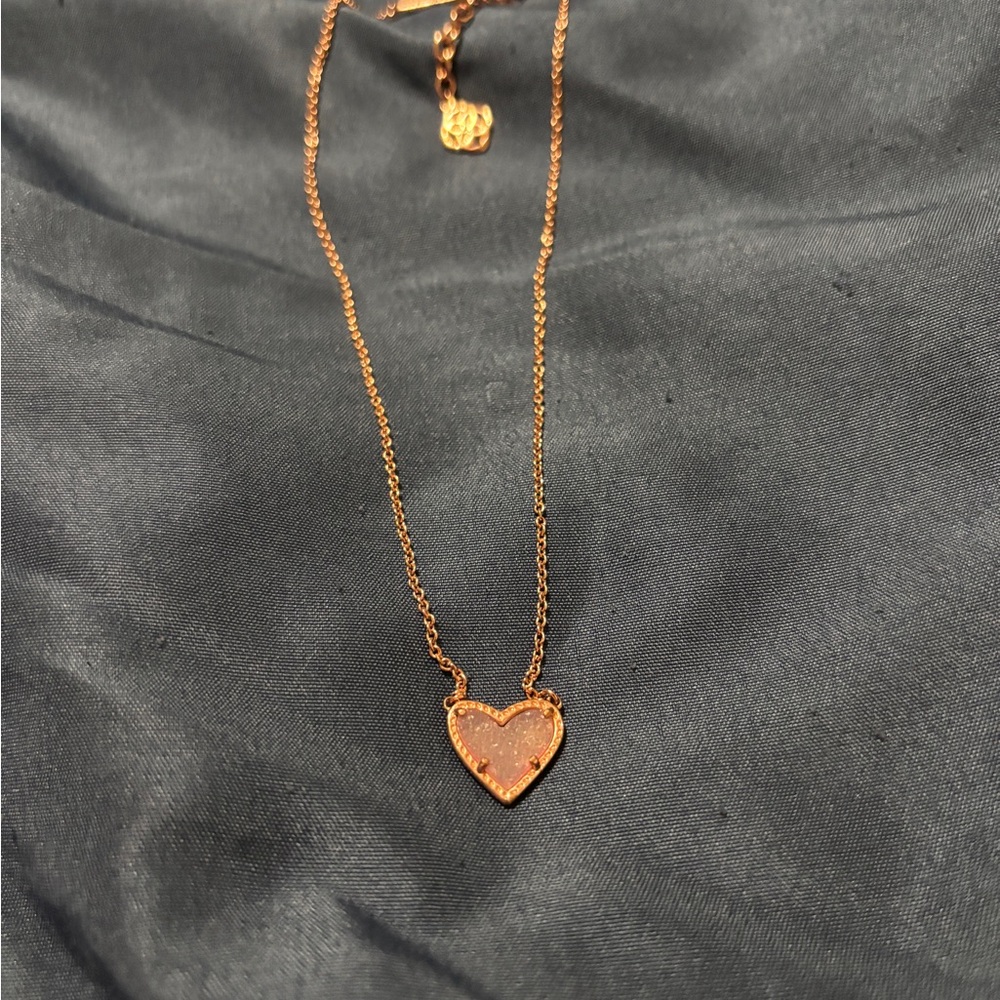 Kendra Scott Heart Pendant Necklace in Rose Gold